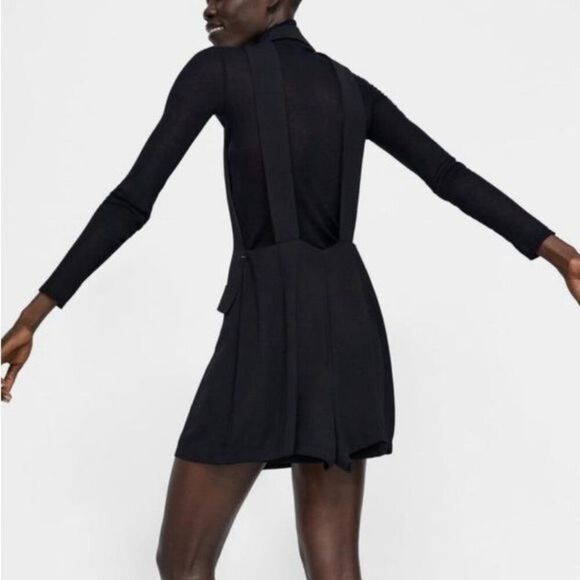 ZARA Black Sleeveless Double-Breasted Playsuit Romper Size XS - Picture 4 of 12